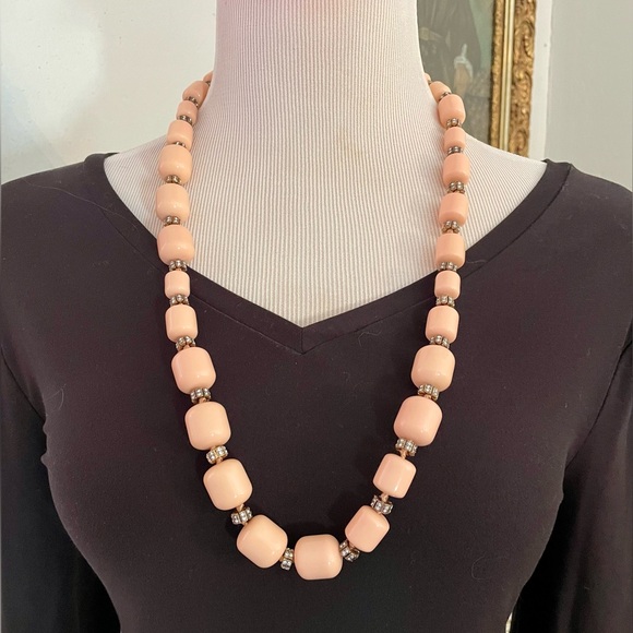 J.Crew Pink/Peach Necklace with Crystal Spacers - Picture 3 of 9